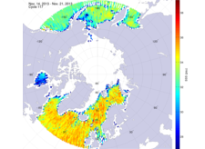 Sea surface salinity in the northern hemisphere