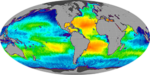 Global sea surface salinity, April 2014