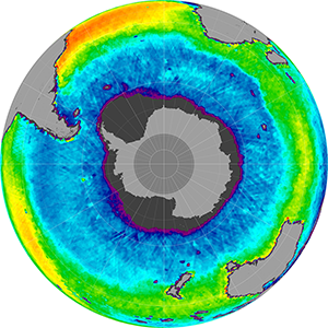 Sea surface salinity in the Southern Hemisphere, April 2015