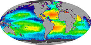Global sea surface salinity,  August 2013