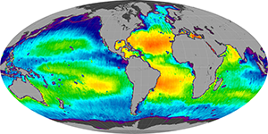 Global sea surface salinity, December 2013