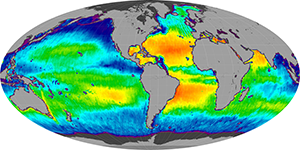 Global sea surface salinity, June 2013
