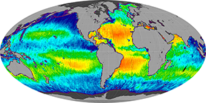 Global sea surface salinity, June 2015