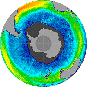 Sea surface salinity in the Southern Hemisphere, May 2012