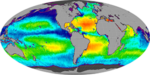 Global sea surface salinity, October 2014