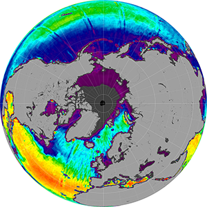 Sea surface salinity in the Northern Hemisphere, September 2012