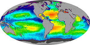 Global sea surface salinity, September 2014