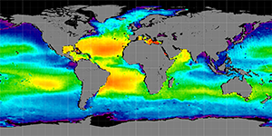 Global sea surface salinity, May 2012-2015