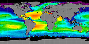 Global sea surface salinity, Summer 2011-2014