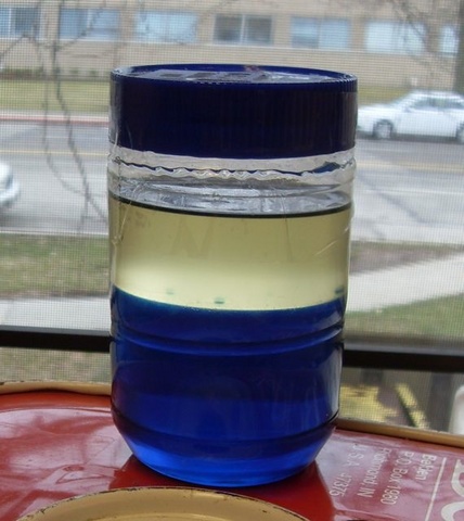 Liquids stratified due to density differences