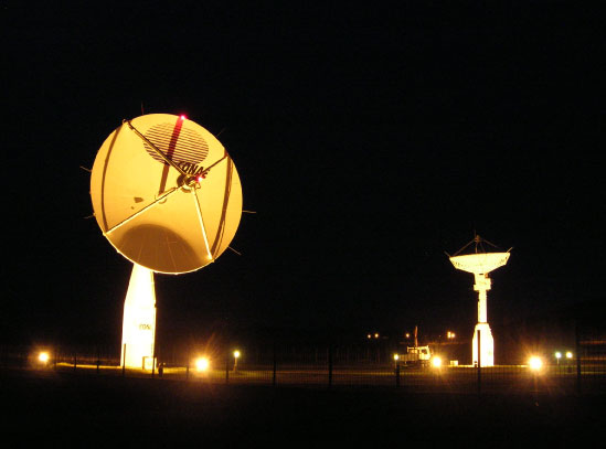 Ground station in Córdoba, Argentina (view at night)