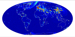 Global radiometer percent rfi, January 2013