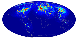 Global scatterometer percent rfi, January 2012