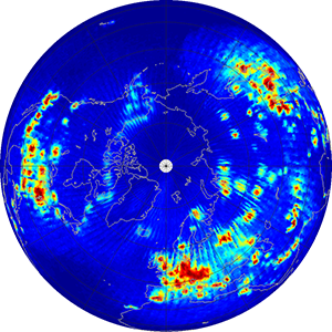 Global scatterometer percent rfi, May 2012