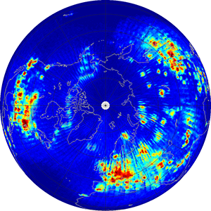Global scatterometer percent rfi, July 2012