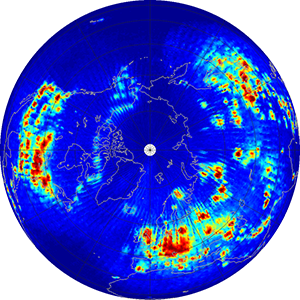 Global scatterometer percent rfi, June 2013