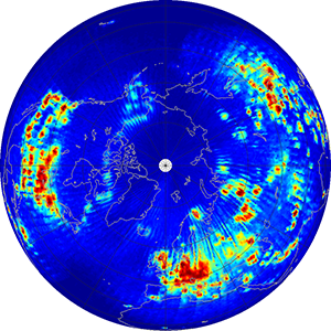 Global scatterometer percent rfi, September 2013