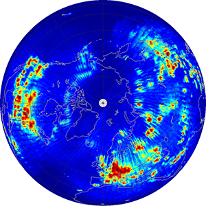Global scatterometer percent rfi, January 2014