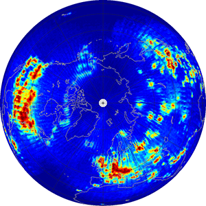 Global scatterometer percent rfi, January 2015