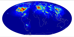 Global scatterometer percent rfi, February 2015