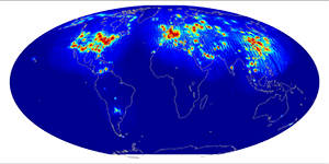 Global scatterometer percent rfi, January 2013
