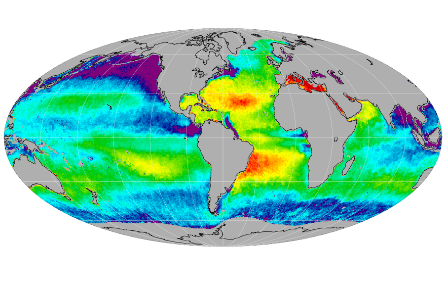 Sea surface salinity, May 2015