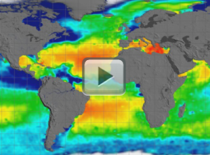 Aquarius Sea Surface Salinity, 2011-2014 (Flat Map)